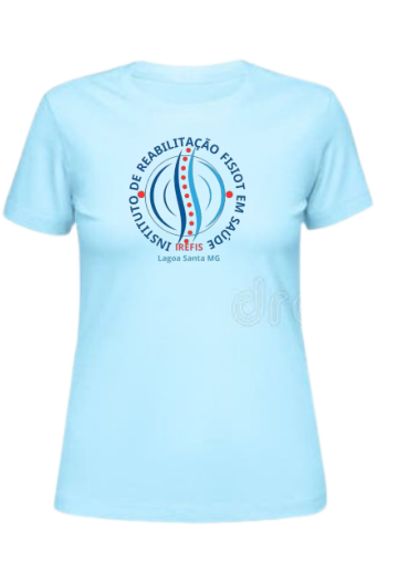 Camiseta oficial com a identidade do IREFIS — vista da frente