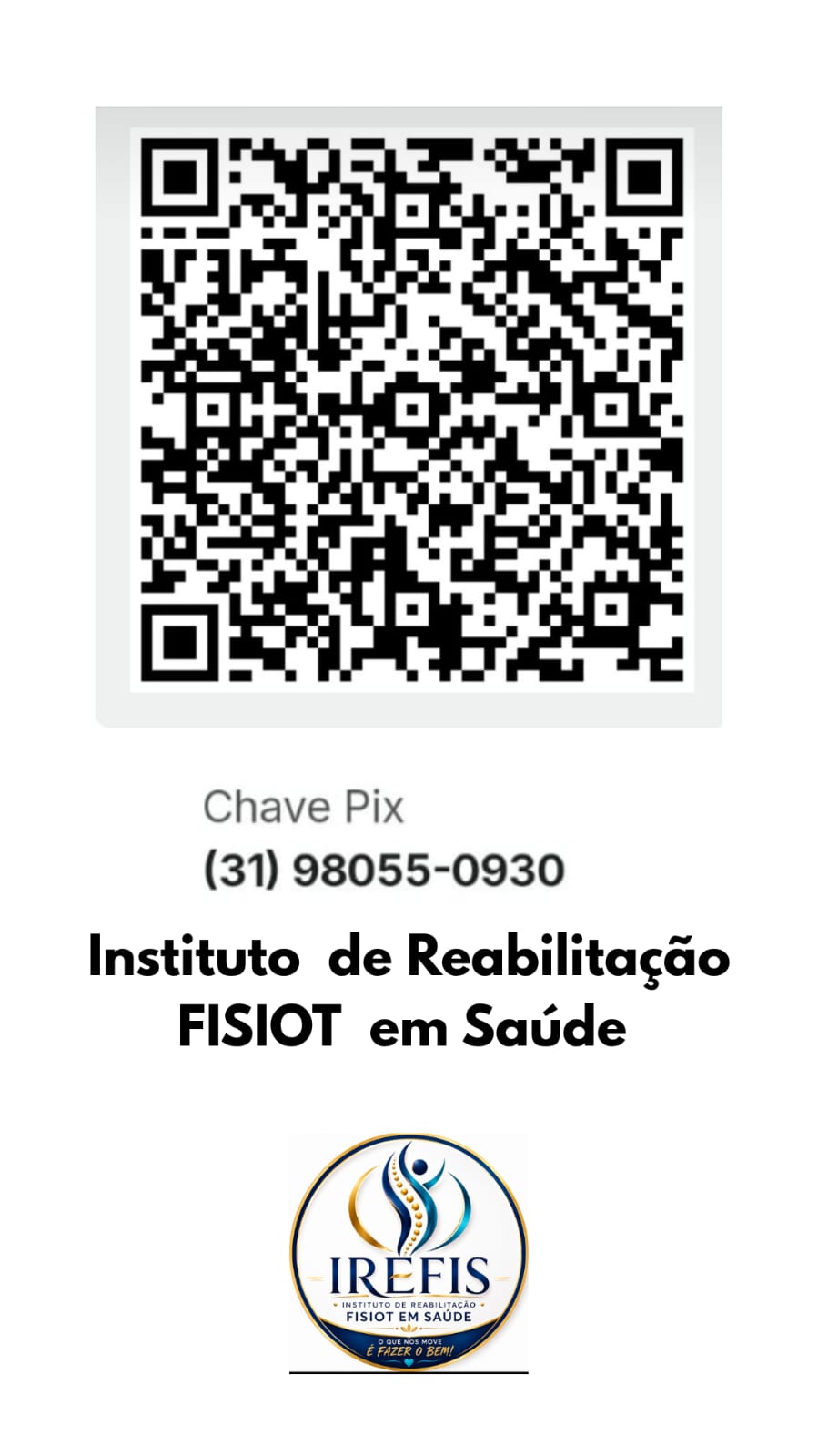 QR Code oficial do PIX do IREFIS